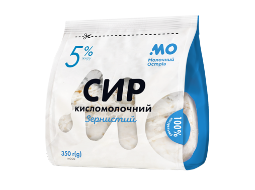 Сир кисломолочний “Зернистий” Молочний Острів 5% 350 гр